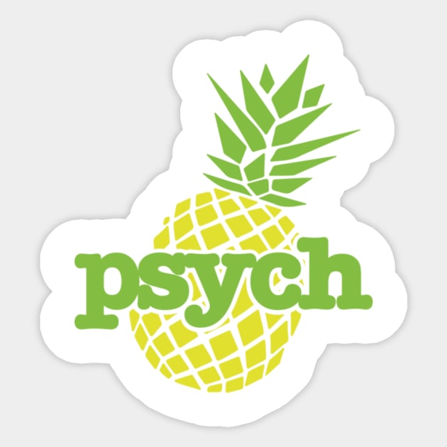 Psych Pineapple Sticker by JJFDesigns